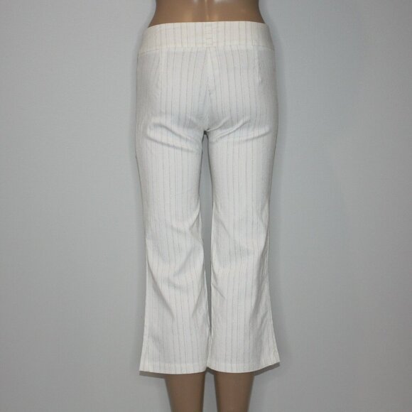 New Tower Women's Low-Rise Capri Pants in White with Metallic Stripes size Large - Picture 6 of 7